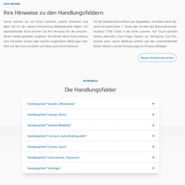 Screenshot der Beteiligungswebseite zum Projekt "ISEK" in Wildpoldsried. Das Bild zeigt einen Ausschnitt der Startseite